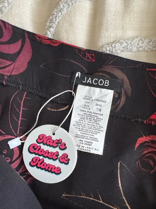 Jacob black Floral Midi Skirt - made in Canada - Picture 3 of 5